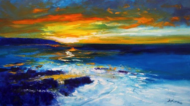 Winter sunset on the Mull of Kintyre 18x32